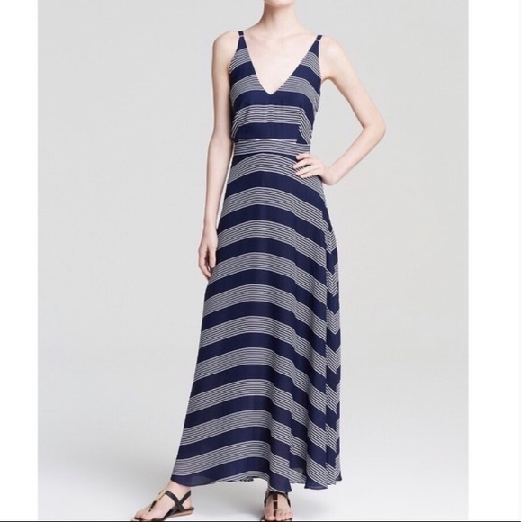 Lucy Paris Dresses & Skirts - LUCY PARIS NAVY AND BLUE STRIPE MAXI DRESS SZ M